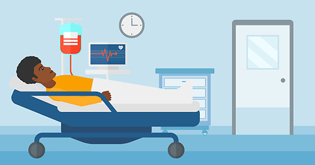 Image showing Patient lying in hospital bed.