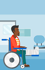 Image showing Patient sitting in wheelchair.