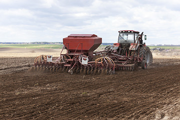 Image showing sowing of cereals. Spring 