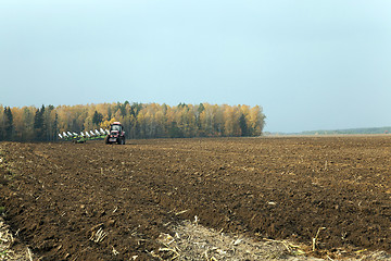 Image showing   agricultural plowed field    