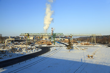 Image showing timber mill , winter  