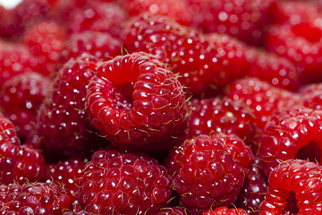 Image showing red raspberry  , close-up  