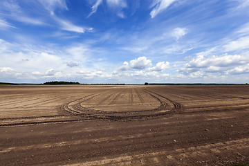 Image showing plowed agricultural field  