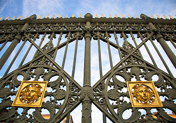 Image showing Royal Palace gate detail