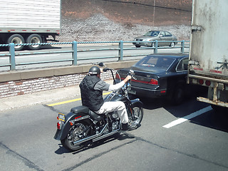 Image showing Man on motorcycle