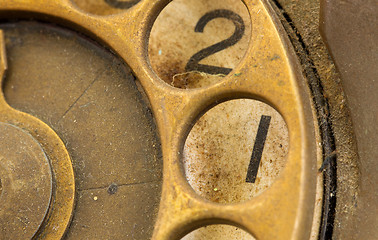 Image showing Close up of Vintage phone dial - 1