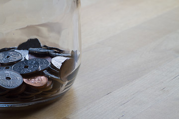 Image showing Coins in a jar