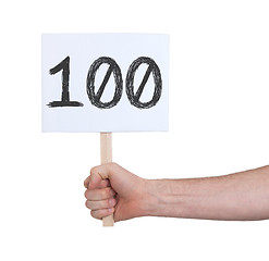 Image showing Sign with a number, 100