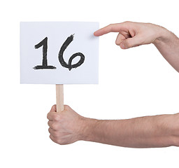 Image showing Sign with a number, 16