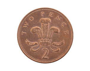 Image showing Two Pence coin isolated 