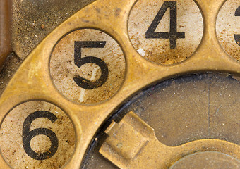 Image showing Close up of Vintage phone dial - 5