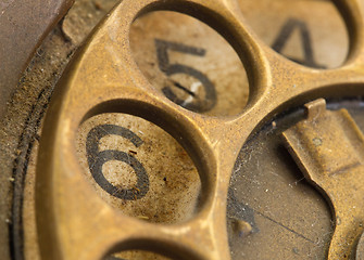 Image showing Close up of Vintage phone dial - 6