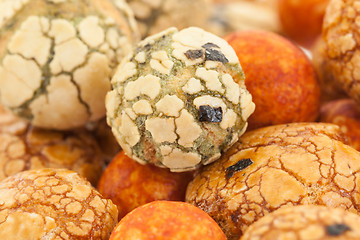 Image showing Japanese sweets beans (nuts) with colored sugar coat,