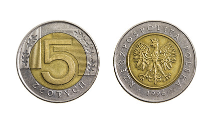 Image showing Five Polish zloty 
