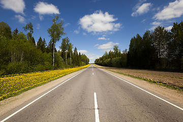 Image showing asphalt road , spring