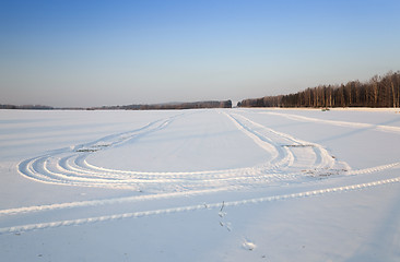 Image showing snow covered field  