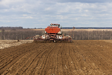 Image showing sowing of cereals. Spring 