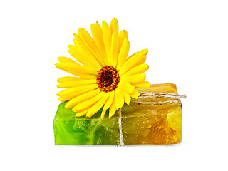 Image showing Soap homemade with calendula