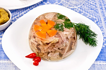 Image showing Jellied with pepper on tablecloth