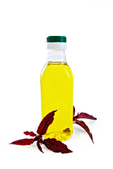 Image showing Oil with amaranth in bottle