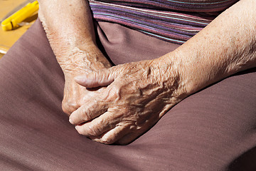 Image showing Hands of an old woman  