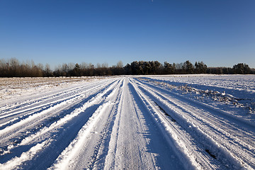 Image showing winter road , snow