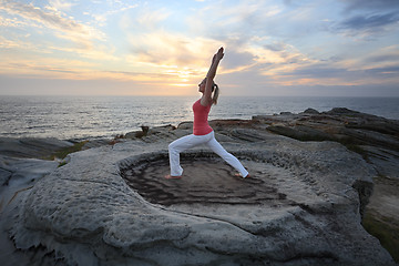 Image showing Yoga Pilates Fitness stretch low lunge