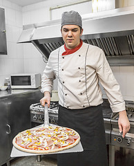 Image showing Chef Cooking Pizza