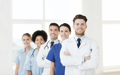 Image showing group of happy doctors at hospital