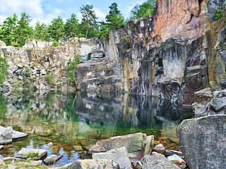 Image showing Picturesque lake in the ancient stone quarry