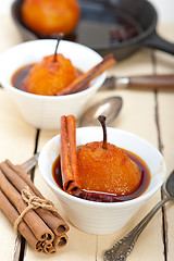 Image showing poached pears delicious home made recipe 