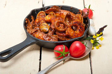 Image showing fresh seafoos stew on an iron skillet