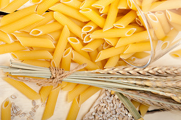 Image showing Italian pasta penne with wheat