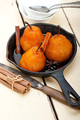 Image showing poached pears delicious home made recipe 