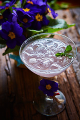 Image showing pink cocktails with fresh mint
