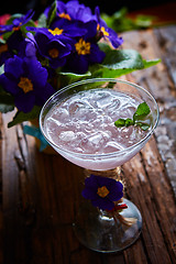 Image showing pink cocktails with fresh mint