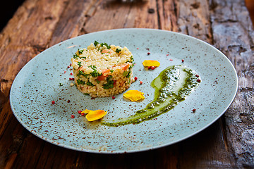 Image showing Bulgur with vegetables, healthy, diet tasty dish