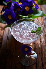 Image showing pink cocktails with fresh mint