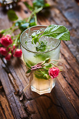 Image showing fresh mojito on a rustic table