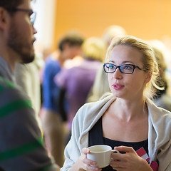 Image showing Coffee break at business meeting.