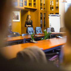 Image showing Corporative business woman on job interview.