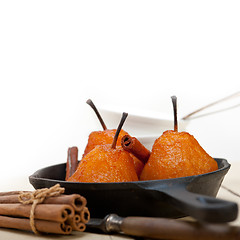 Image showing poached pears delicious home made recipe 