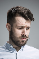 Image showing Close up face of  discouraged man 