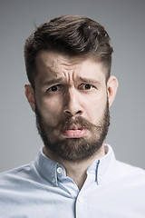 Image showing Close up face of  discouraged man 