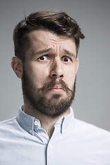 Image showing Close up face of  discouraged man 