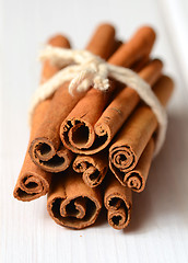 Image showing Bunch of cinnamon sticks