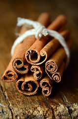 Image showing Bunch of cinnamon sticks