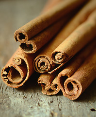 Image showing Bunch of cinnamon sticks