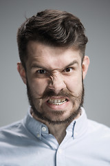 Image showing Close up face of  angry man 