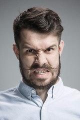 Image showing Close up face of  angry man 